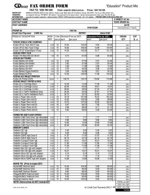 Fillable Online Education Product Mix Order Form Fax Email Print ...