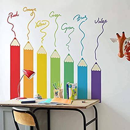 Decals Design 'Colourful Colour Pencil Design' Wall Sticker (PVC Vinyl ...