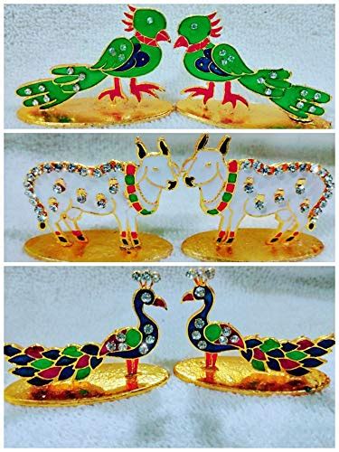 Brij Sugandha Ladoo Gopal Toys Set - Peacock, Elephant, Kamdhenu Cow ...
