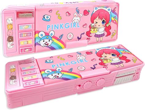 Pop Up Multifunction Pencil Case for Girls, Cute Cartoon Pen Box ...