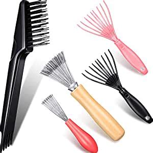 Buy 5 Pieces Comb Cleaner Tool Set Hair Brush Cleaner Rake Comb ...