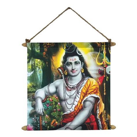 Yaya Cafe Comforting Shiva Poster Wall Painting Hanging Scroll Canvas ...