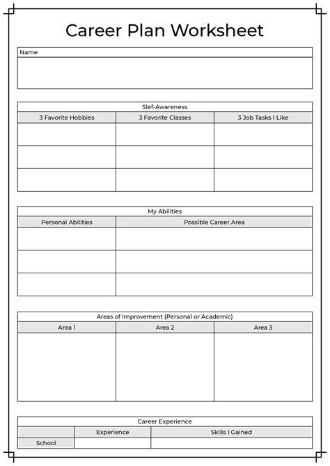 15 career goal planning worksheet – Artofit