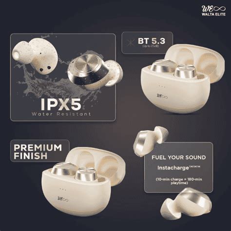 Buy Walta Elite Dome 131 in-Ear TWS Earbuds IPX5 Rating, Type-C and ...