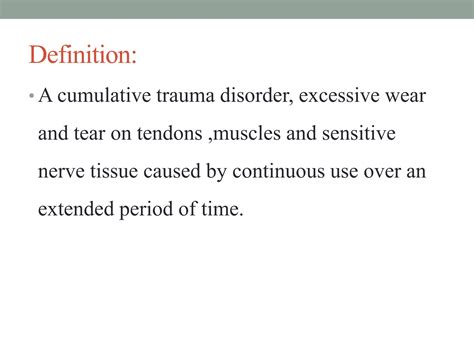 CUMULATIVE TRAUMATIC DISORDER’Sppppppptx | PPTX