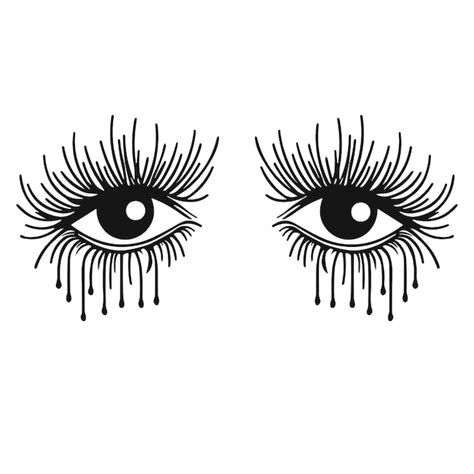 Een tekening van de ogen wimpers | Premium Vector