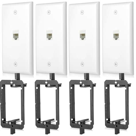 4 Pack Ethernet Cat6 Wall Plate RJ45 Keystone Cat5 Cat5e Outlet Jack ...