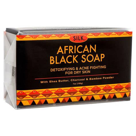 Silk African Black Soap, 7 oz (198 g) Detoxifying & Acne Fighting For Dry Skin
