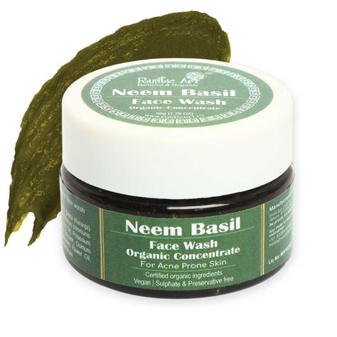 Rustic Art Organic Neem Basil Face Wash Concentrate | Anti acne ...