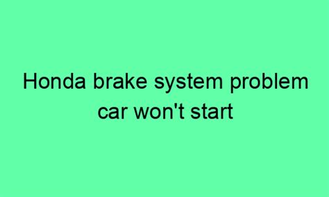 Image result for Honda Brake System Error Message