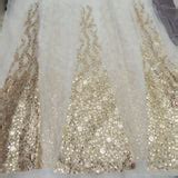 Sequins Work Kali On White Dyeable Organza Fabric – Shree Om Fabrics