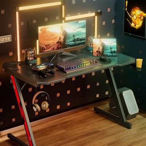 Homall Gaming Desk, Computer Desk with Carbon Fiber India | Ubuy