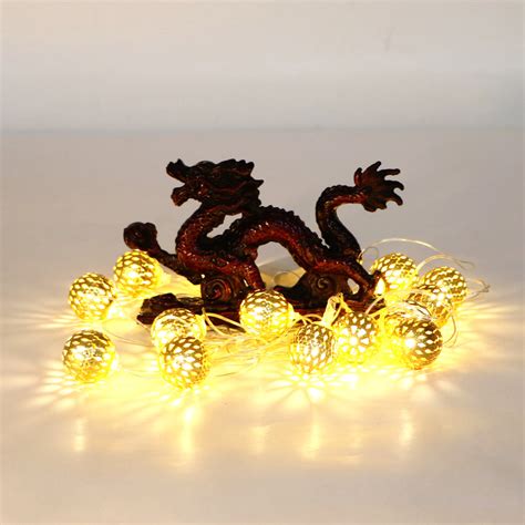 Metal Ball Shape 14 LED Golden String Lights