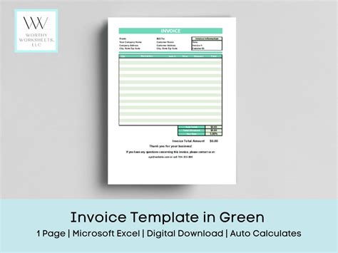 Buy Invoice Template Excel, Invoice Template Spreadsheet, Invoice Form ...