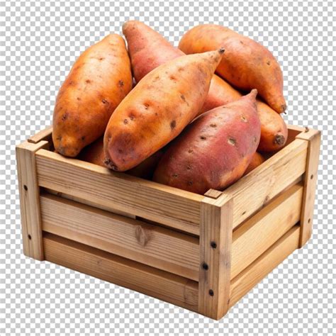 Wooden on box sweet potato transparent background | Premium AI ...