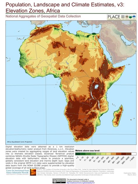 Elevation zones of Africa | Africa, Africa map, Elevation