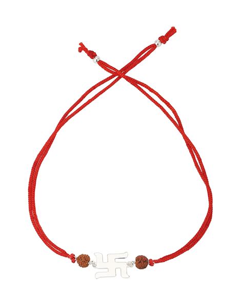 Carlton London Red 925 Sterling Silver Rakhi – Carlton London Online