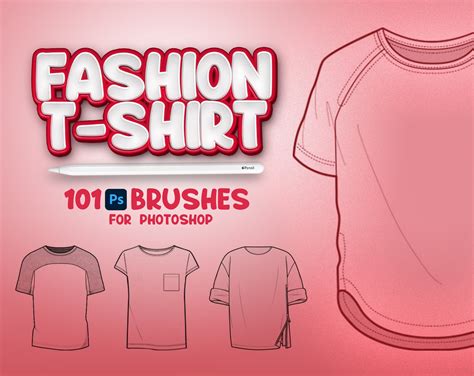 101 Photoshop T-shirts Brushes, Adobe Fresco Wear Brushes, T-shirt ...