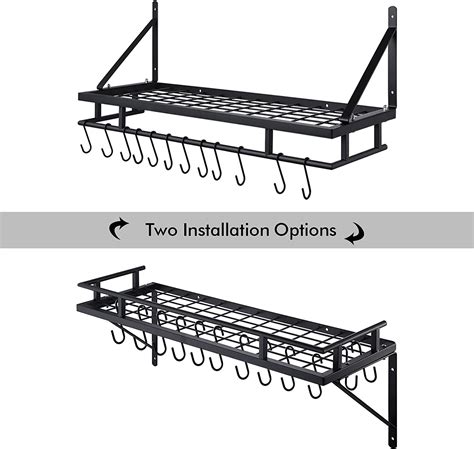 30 Inch Kitchen Pan Pot Rack Wall Mounted Hanging India | Ubuy