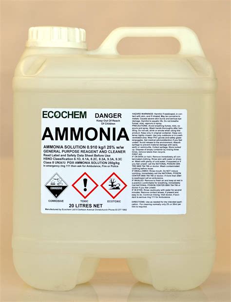 Ammonia 910 ammonium hydroxide solution - Ecochem - Cleaning Products