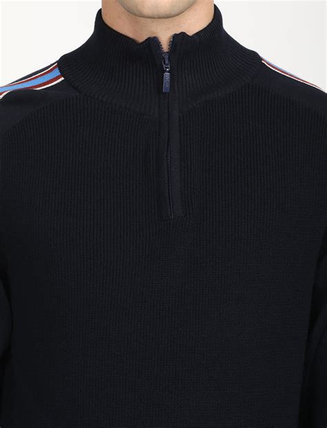 Men's Striped Navy High Neck Sweater – Levis India Store