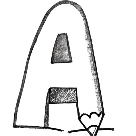 Kinderbuchstabe eine Bleistiftskizze · Creative Fabrica