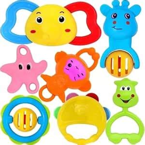 Buy Storio Baby Products Toys 7 Pcs Rattle Set with Teathers for New ...