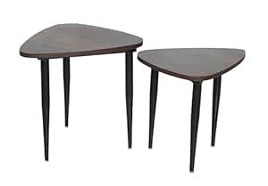 TABOO Furniture Triangle Nesting Coffee Table |Side End Table with Iron ...