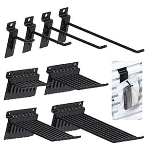 Keadic 32Pcs Slatwall Hooks Assortment Set 2/4/6/8 Inch Slat Wall Shelf ...
