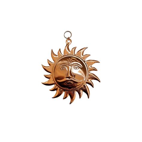 BLESS KRAFT Handicrafts Rising Sun Copper Alloy Wall Hanging Surya Face ...