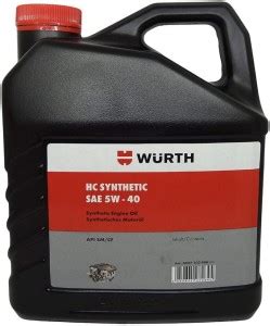 wuerth 5W40 Api Sm Synthetic Engine Oil for Car(3. 5 L) 5W40 Api Sm ...