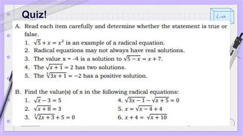 Solving Radical Equations