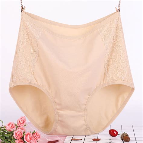 Alkepwun Womens Plus Size Underwear Cotton Bikini Panties Lace Soft ...