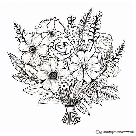 Flower Bouquet Coloring Pages - Free & Printable!