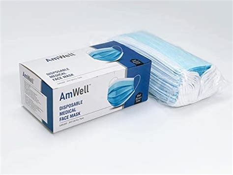 AmWell Disposable Medical 3 Ply Face Mask With Melt Blown Filter (1 Box ...