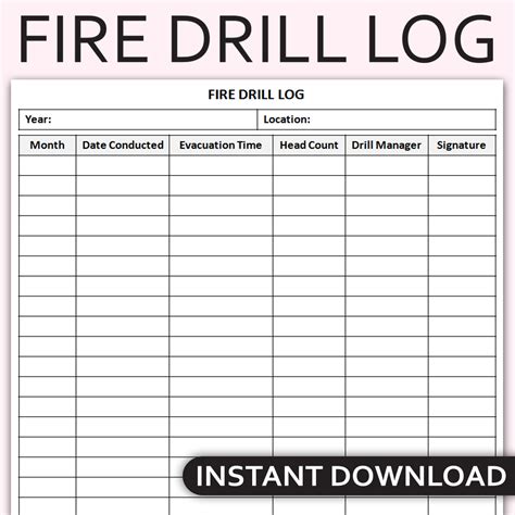 Fire Drill Chart