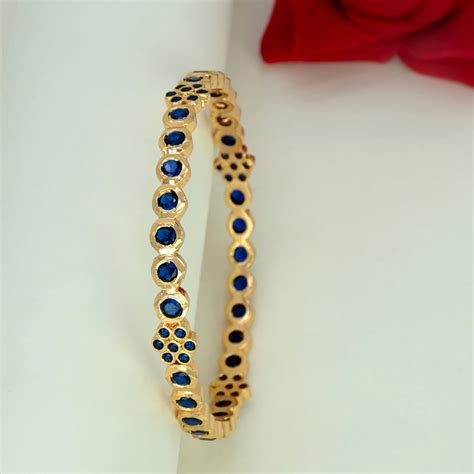 Exquisite Gold Plated Floral Stone Bangle Buy Online | Kollam Supreme ...