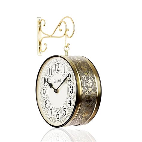 Buy 12" Double-Sided Brass Hanging Railway Station English-Roman Wall ...