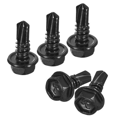 Uxcell 100Pack #14 x 3/4" Hex Washer Head Self Tapping Screws Sheet ...