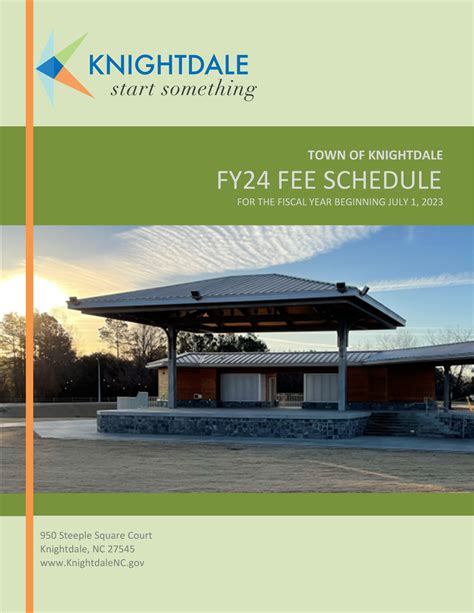 Fee Schedule | Town of Knightdale, NC