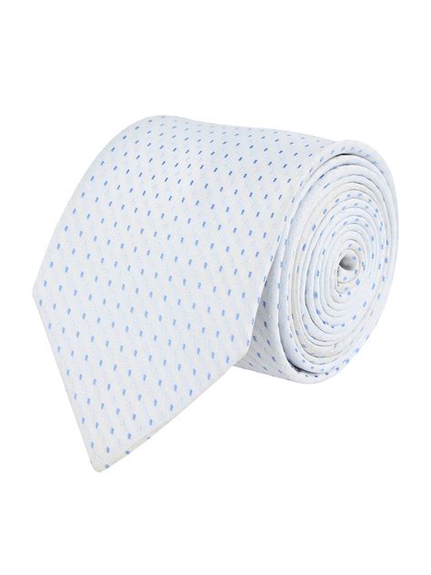 Kavove White Polka Dot Neck Tie For Men