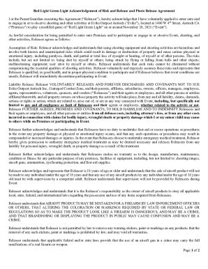 Fillable Online Red Light Green Light Acknowledgement of Risk and ...