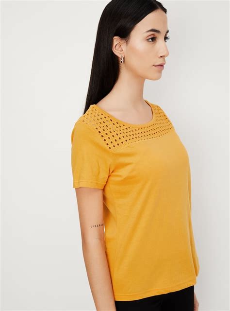 Buy Women Schiffli Detail T-shirt Online at just Rs. 299.0 ...