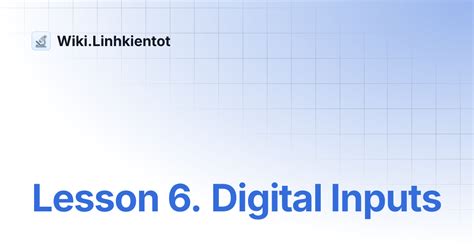 Image result for Lesson 5 Digital Inputs