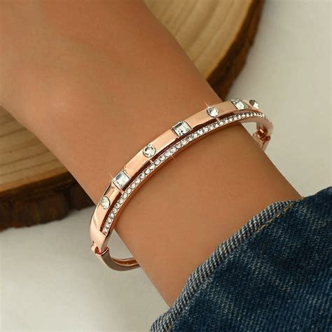 Radiant Elegance Rose Gold Bangle high-end niche exquisite Bracelet JL