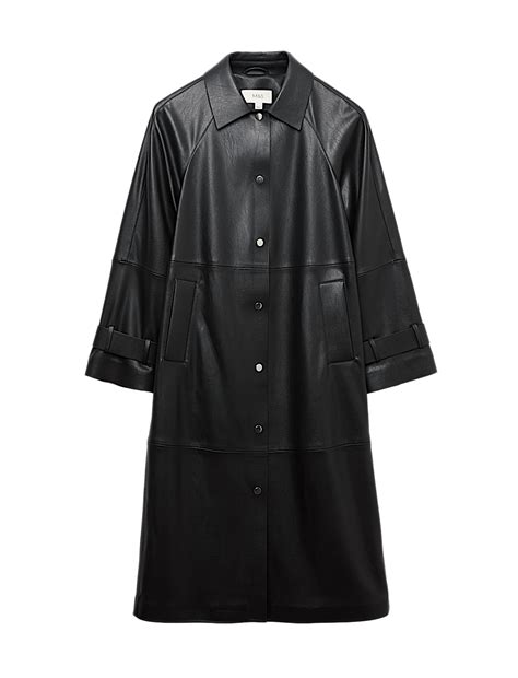 Buy Faux Leather Collared Longline Car Coat at Marks & Spencer