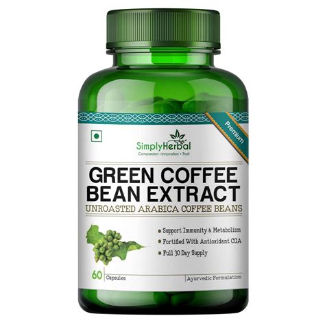 Simply Herbal 800MG Natural Green Coffee Beans Extract Capsules ...