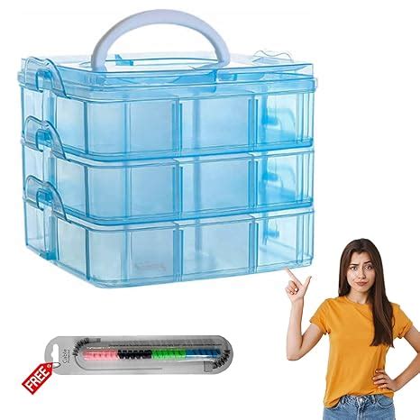 RUSHIL WERE 18 Grid Square Storage Box | 3 Layer | Free 1 Cable Spiral ...