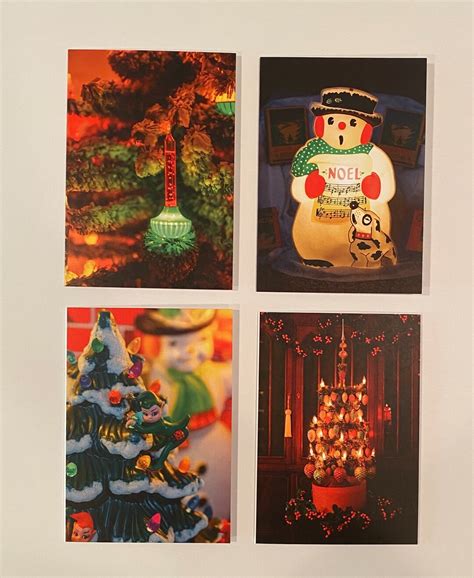 A Very Vintage Holiday Christmas Cards - Set of 4 W/ Stickers - D - Etsy