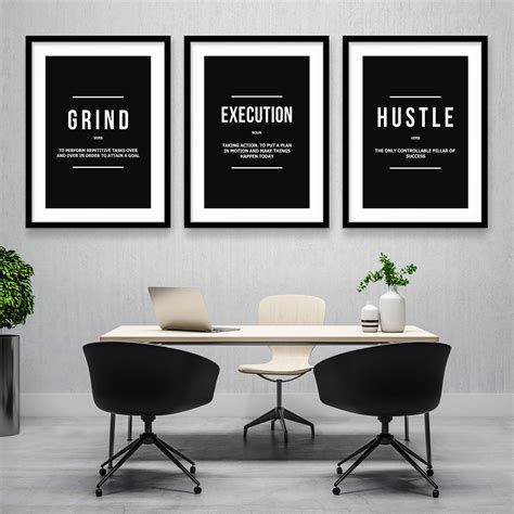 Motivation Wall Art 3x Framed Poster for Office Decor - Digital Poster ...